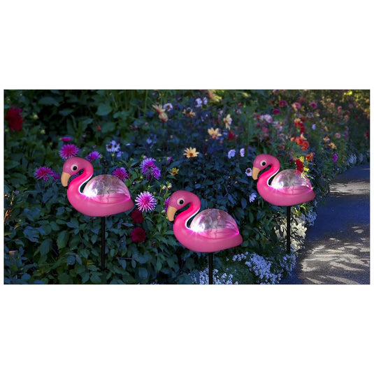 Solar Flamingo Stake Light , 1 White LED