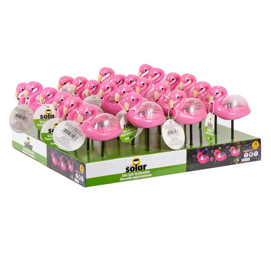 Solar Flamingo Stake Light , 1 White LED