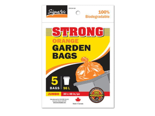 SiG.Kit 5-pc 30x48" Strong Outdoor Orange Garbage Bags