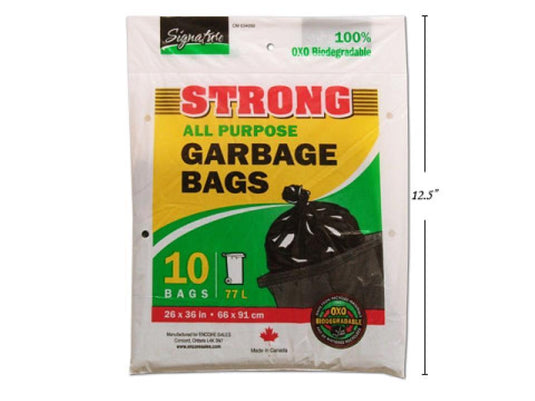 SiG.Kit 10-pc 26x36" Outdoor Garbage Bags, Black