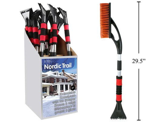 Nordic T. 29.5"- 37" Extendable Snow Brush w/Ice Scraper