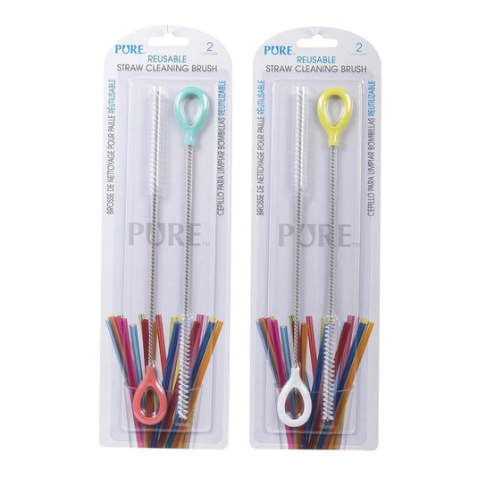 PURE 2-pc Reusable Straw Cleaning Brush, b/c (CS)