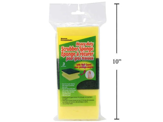 H.E., 3pk Scrubber Sponge, 9x6.5x4cm, printed opp bag(CS) 10in