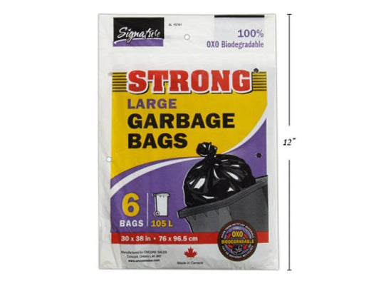SiG.Kit 6-pc 30x38" Strong Black Large Garbage Bags