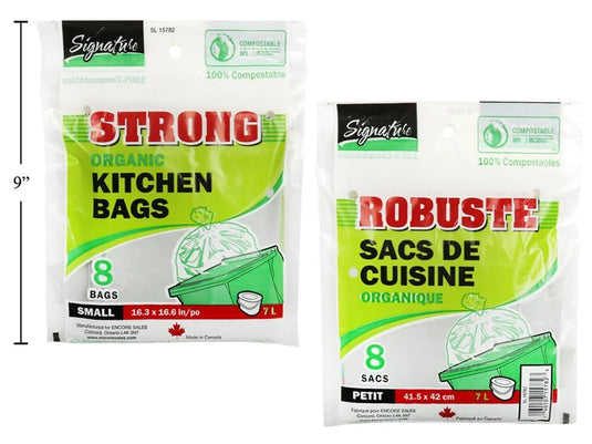 SiG.Kit 8-pc 16.3x16.6"Compostable Small Kitchen Bags