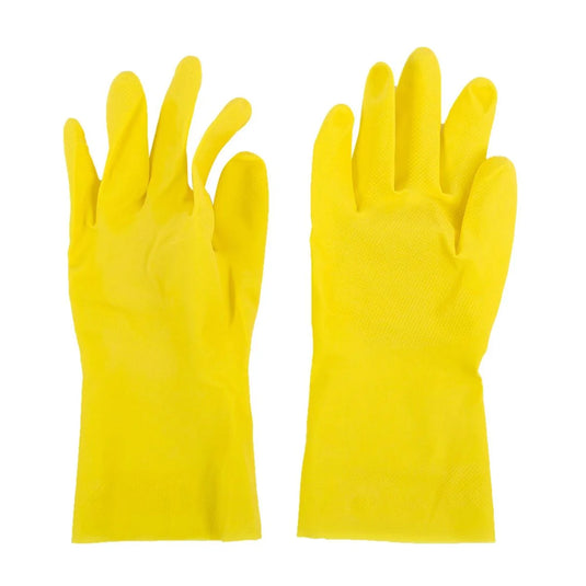 H.E.Rubber Household Gloves, Sz: L, 15 mil, 11.8"L, Flocklined (CS)