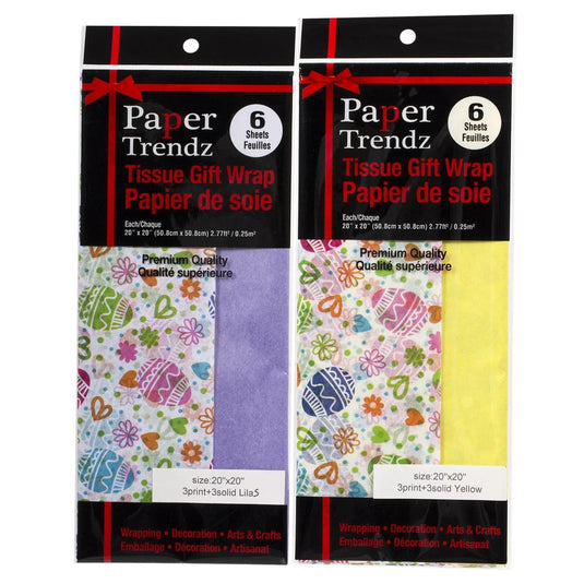 Paper T. Easter 6ct. 20"x20" Tissue Paper, printed bag