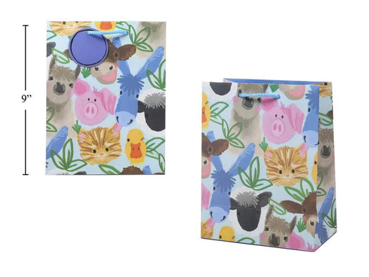 Paper T., Medium Gift Bag, Cute Animals, Matte,