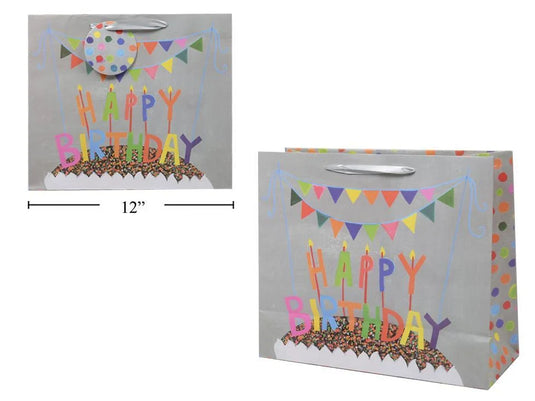 Paper T., Large Gift Bag, Cake Happy Bday, Matte