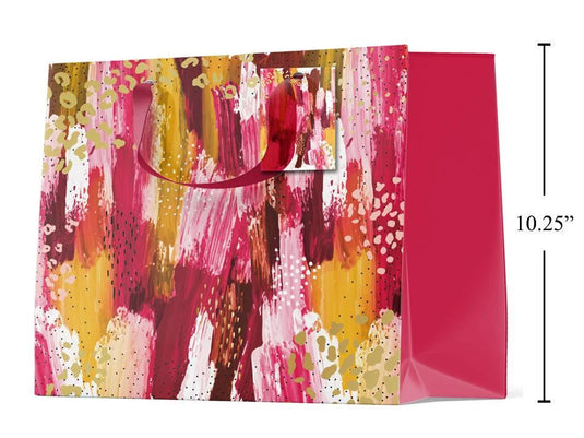 Paper T., Large Gift Bag, Horiz. Painterly Pink, Matte/HS,
