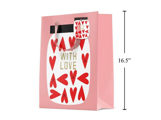Paper T., Jumbo Gift Bag, Jar of Love, Matte/HS,