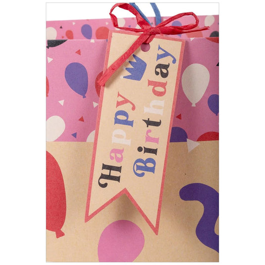 Paper T., DLX Jumbo Horiz. Gift Bag, Bday Cats, 210GSM, tag+j-hook