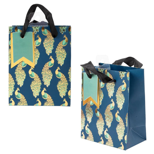 Paper T., Small Gift Bag, Peacock, Matte/HS 157GSM, Dbl HS Tag +j-hook