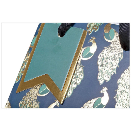 Paper T., Small Gift Bag, Peacock, Matte/HS 157GSM, Dbl HS Tag +j-hook