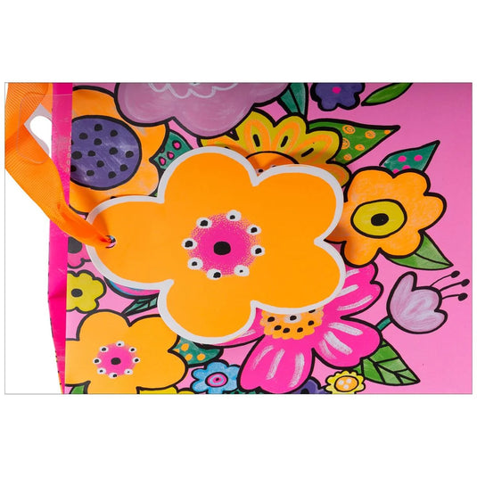 Paper T., Large Gift Bag Floral, Matte 157GSM, Tag +j-hook