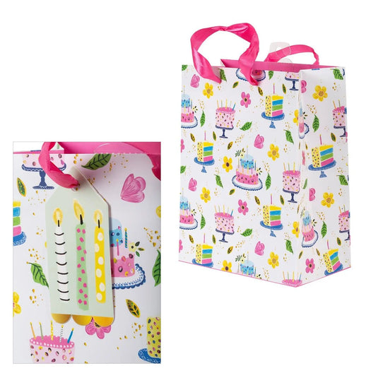 Paper T., Medium Gift Bag, Bday Cakes, Matte 157GSM, Tag +j-hook
