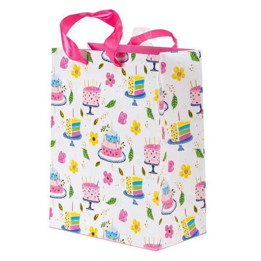 Paper T., Medium Gift Bag, Bday Cakes, Matte 157GSM, Tag +j-hook