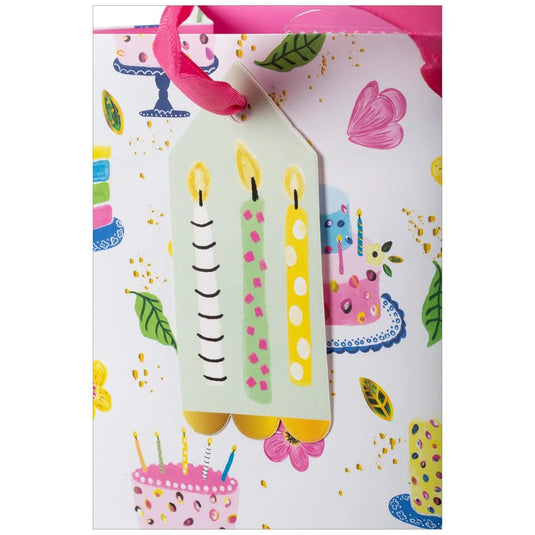 Paper T., Medium Gift Bag, Bday Cakes, Matte 157GSM, Tag +j-hook