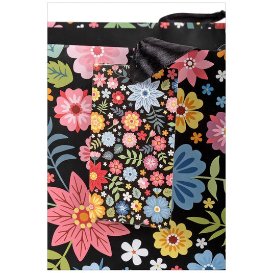 Paper T., Jumbo Horiz. Gift Bag, Floral, Matte 157GSM, Tag +j-hook