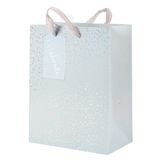 Paper T., DLX Med Gift Bag, Grey Spkle, Matte 210GSM, HS Tag +j-hook
