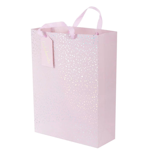 Paper T., DLX Jumbo Gift Bag, Pink Spkle, Matte 210GSM, HS Tag +j-hook