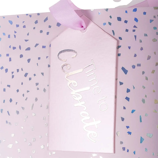 Paper T., DLX Jumbo Gift Bag, Pink Spkle, Matte 210GSM, HS Tag +j-hook
