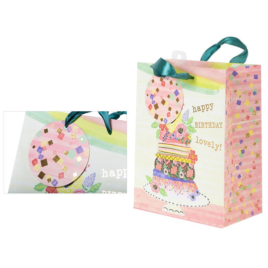 Paper T., Medium Gift Bag, Floral Cake, Matte 157GSM, HS Tag +j-hook