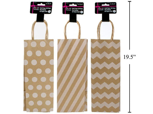 Paper T. 2pk Kraft Wine Bag, Printed, 5.3x13x4", header
