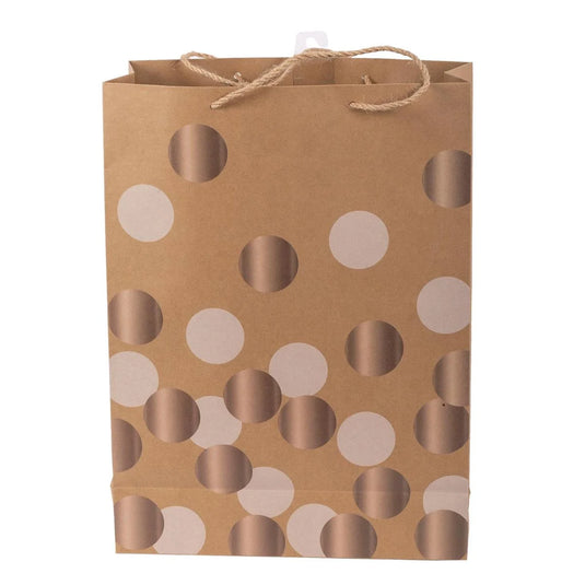 Paper T., Jumbo Gift Bag, Irid Dots, 180GSM, HS Tag +j-hook
