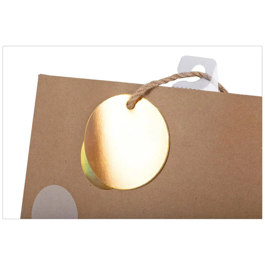 Paper T., Jumbo Gift Bag, Irid Dots, 180GSM, HS Tag +j-hook