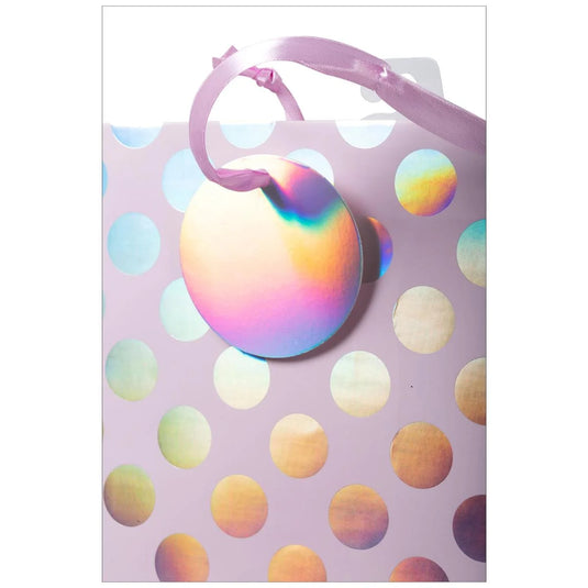 Paper T., Lge Gift Bag, Irid Dots, Matte/HS 157GSM, HS Tag +j-hook