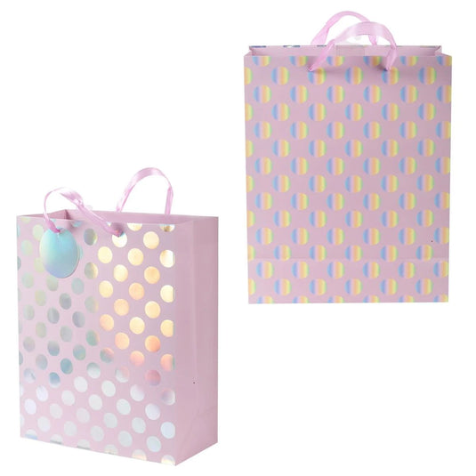 Paper T., Lge Gift Bag, Irid Dots, Matte/HS 157GSM, HS Tag +j-hook