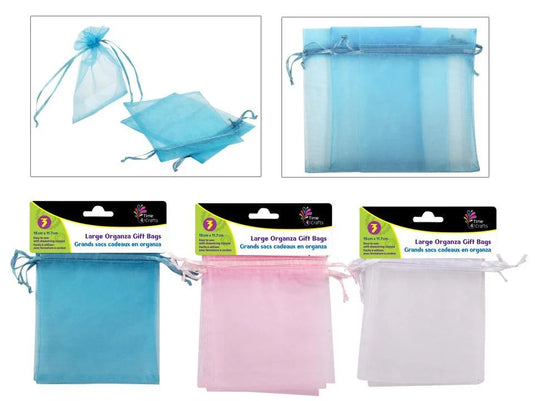 T4C, 3 Pk LG Organza Gift bags