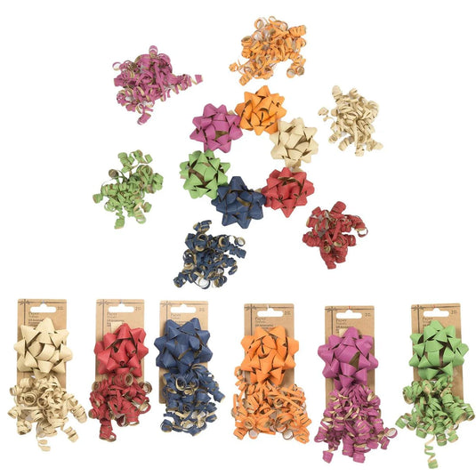 1pc Kraft 4" Star Bow w/1pc Curly Swirl