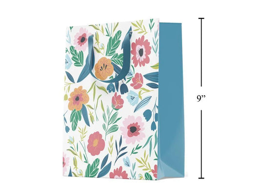 Paper T., Medium DLX Gift Bag, Floral, Matte/HS 210GSM,