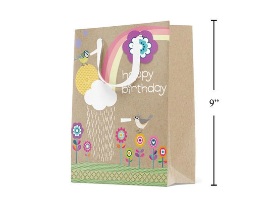 Paper T., Medium Gift Bag, Bday Bday Birdie, Matte,