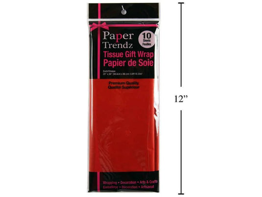 10-pc Tissue Wrapping Paper, Red, printed bag 20"x26"