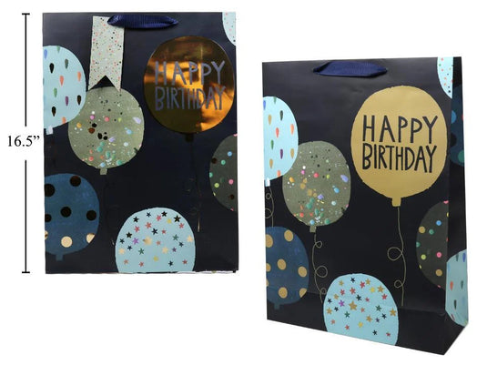 Paper T., Jumbo Gift Bag, Happy Bday Balloon, Matte/HS