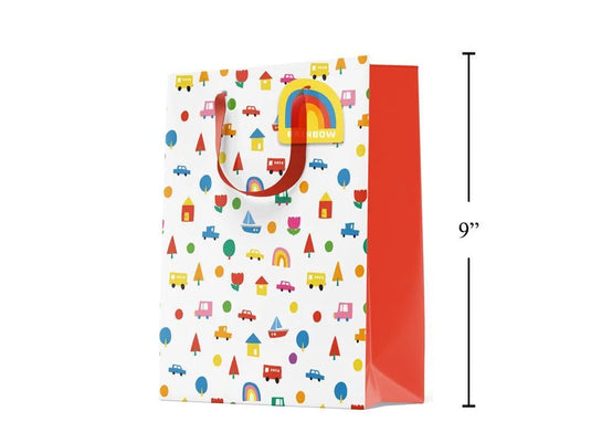 Paper T., Medium Gift Bag, Happy Rainbow, Matte/HS,