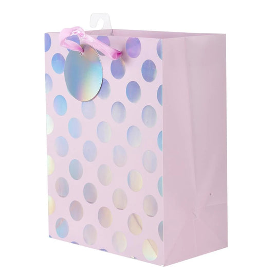 Paper T., Med Gift Bag, Irid Dots, Matte/HS 157GSM, HS Tag +j-hook