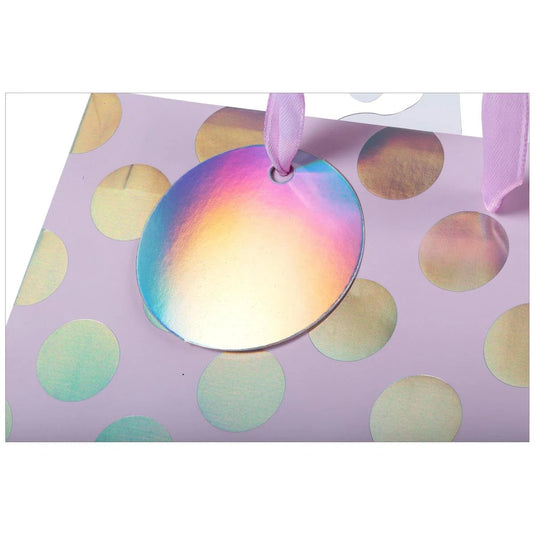 Paper T., Med Gift Bag, Irid Dots, Matte/HS 157GSM, HS Tag +j-hook