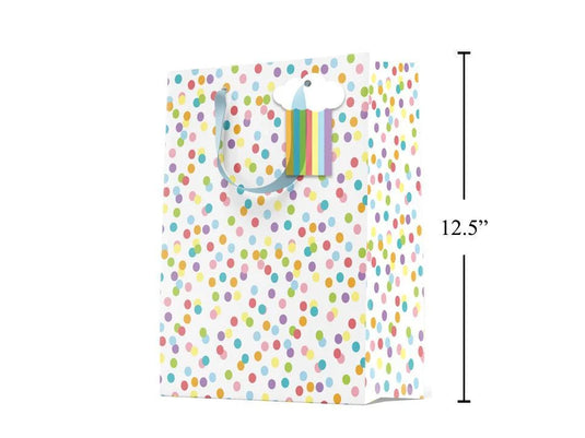 Paper T., Large Gift Bag, Rainbow Dots, Matte/HS,