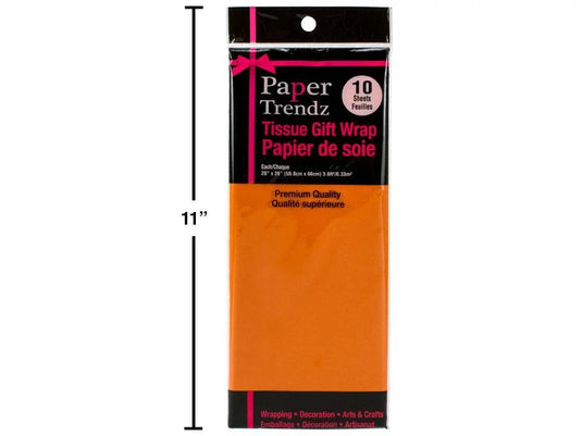 10-pc Tissue Wrapping Paper, Orange, printed bag 20x26"