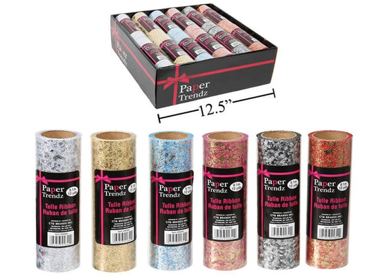 Paper T. Gold Foil Tulle Ribbon 15cm x 10yrds
