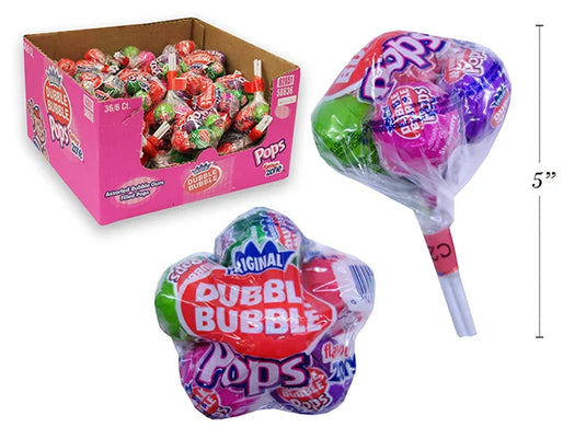 6pcs Dubble Bubble Flavour Zone Bunch Pops in Counter Dsp, 90g