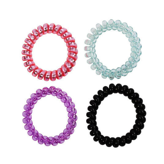 Stylin, 4-PC Coil Hair Ties Clasp-Free, h/c