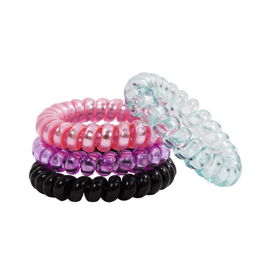 Stylin, 4-PC Coil Hair Ties Clasp-Free, h/c