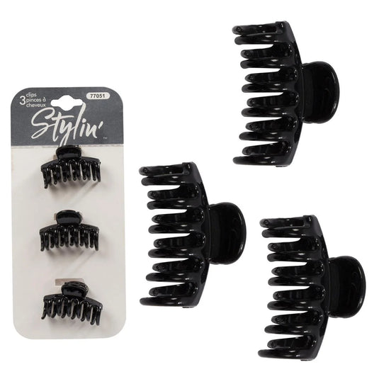 Stylin 3pcs Black Claw Clips hc