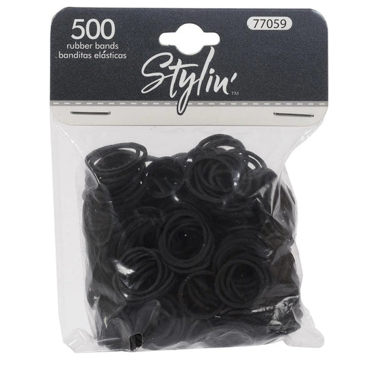 Stylin,500-PC Rubberband Ponyholder black, h/c