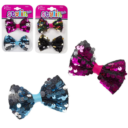 Stylin G, 2-PC Sequin Hair Clip, h/c